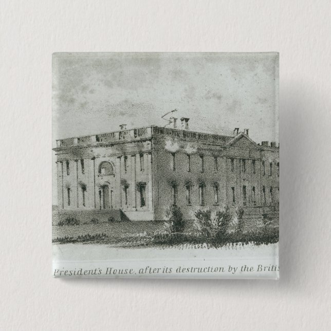 Badge Carré 5 Cm House After du Président sa destruction (Devant)