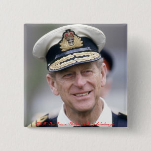 Badge Carré 5 Cm HRH Le Prince Philip, duc d'Édimbourg