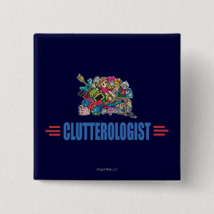 Badge Carré 5 Cm Humoriste Clutter