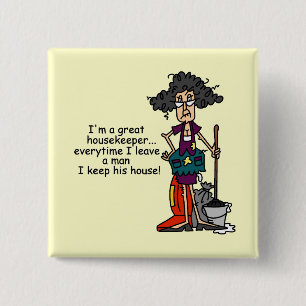 Badge Carré 5 Cm Humour de femme de charge