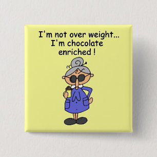 Badge Carré 5 Cm Humour enrichi par chocolat