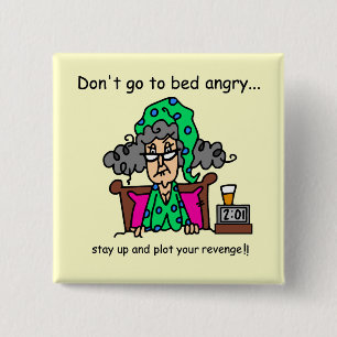 Badge Carré 5 Cm Humour heure du coucher