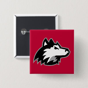 Badge Carré 5 Cm Huskies du nord de l'Illinois