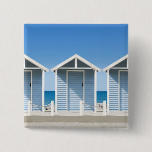 Badge Carré 5 Cm Huttes 2 de plage