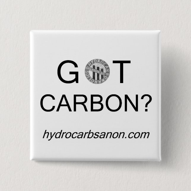 Badge Carré 5 Cm Hydrocarbsanon a obtenu le carbone ? Bouton (Devant)