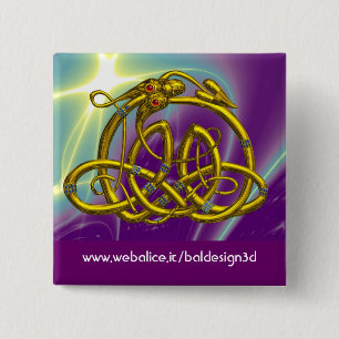 BADGE CARRÉ 5 CM HYPER DRAGON