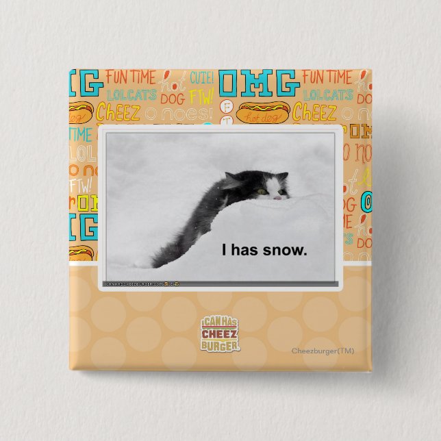 Badge Carré 5 Cm I a la neige (Devant)