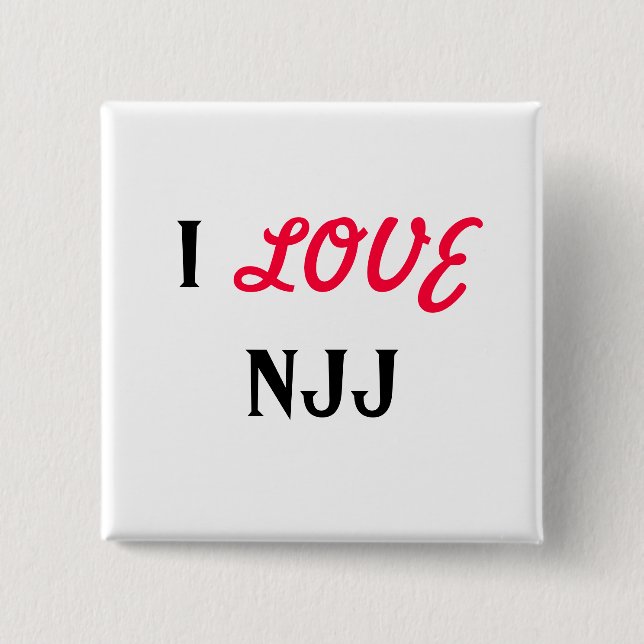 BADGE CARRÉ 5 CM I, AMOUR, NJJ (Devant)