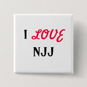 BADGE CARRÉ 5 CM I, AMOUR, NJJ
