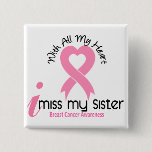 Badge Carré 5 Cm I cancer du sein de Mlle My Sister