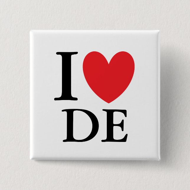 Badge Carré 5 Cm I coeur Delaware (Devant)
