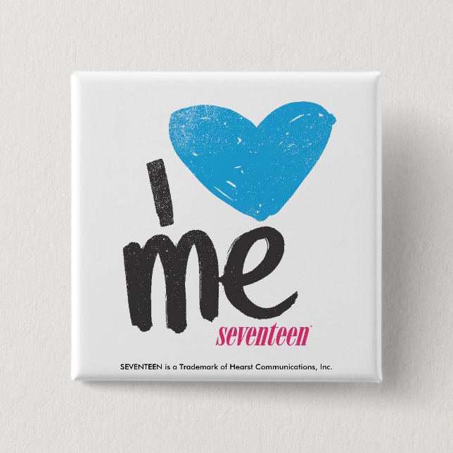 Badge Carré 5 Cm I coeur j'Aqua (Devant)