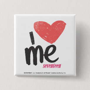 Badge Carré 5 Cm I coeur je rose