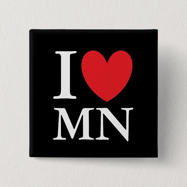 Badge Carré 5 Cm I Coeur Minnesota (Devant)