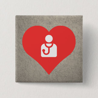 Badge Carré 5 Cm I le coeur soigne Icon
