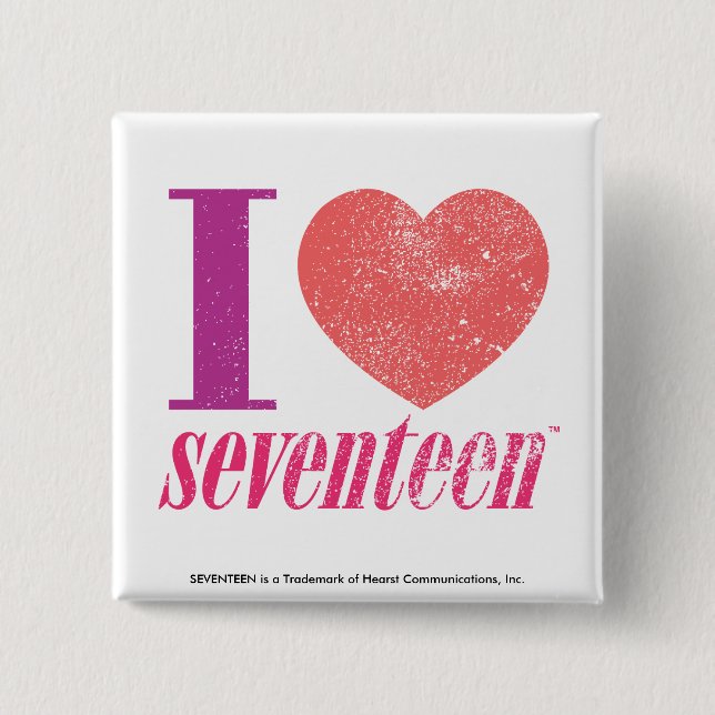 Badge Carré 5 Cm I Love 17 (Devant)