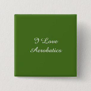 Badge Carré 5 Cm I Love Aerobatics