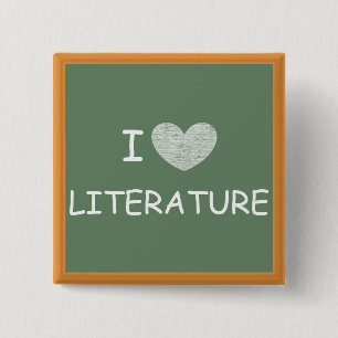 Badge Carré 5 Cm I Love Literature