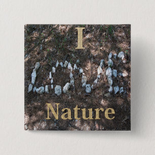 Badge Carré 5 Cm I Love Nature Vêtements et cadeaux