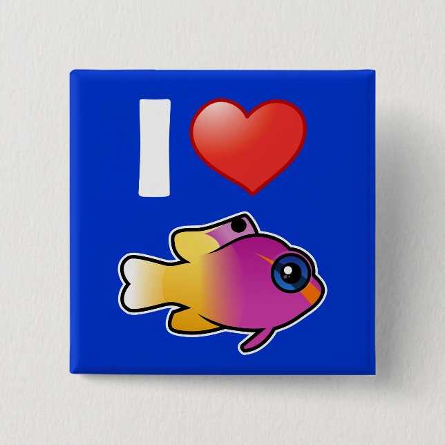 Badge Carré 5 Cm I Love Royal Gramma (Devant)