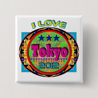 Badge Carré 5 Cm I LOVE Tokyo Emblem #1 2012 Button