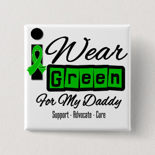 Badge Carré 5 Cm I Wear Green Ribbon (Retro) - Daddy