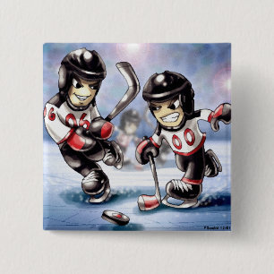 Badge Carré 5 Cm icehockey