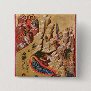 Badge Carré 5 Cm Icône dépeignant la nativité