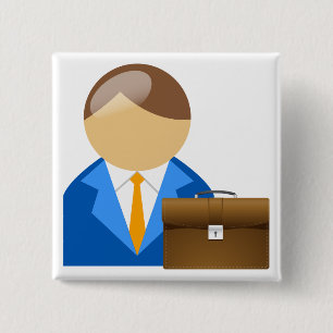 Badge Carré 5 Cm Icône d'homme d'affaires professionnel avec mallet