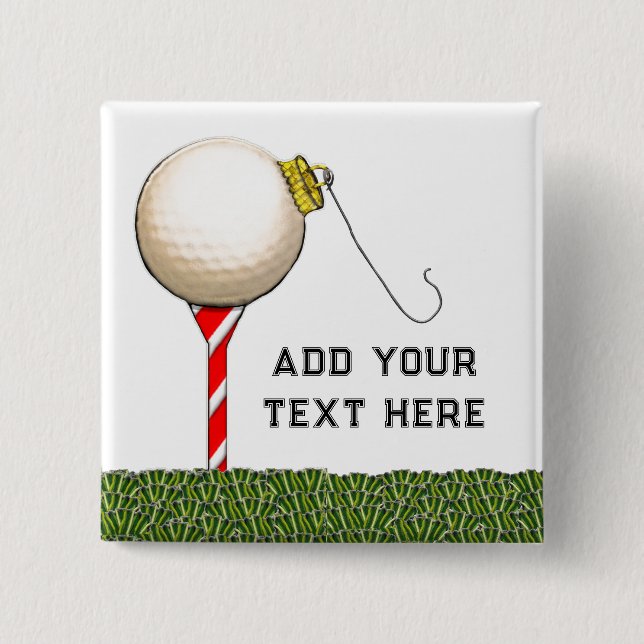Badge Carré 5 Cm Idées cadeaux de golf de Noël (Devant)