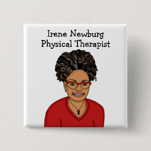 Badge Carré 5 Cm Identification personnalisée de physiothérapeute