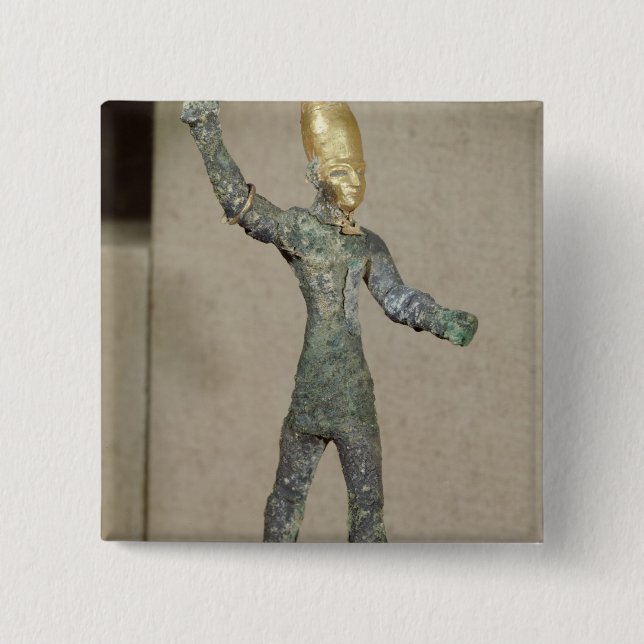 Badge Carré 5 Cm Idole du Baal d'un dieu, d'Ugarit, la Syrie (Devant)