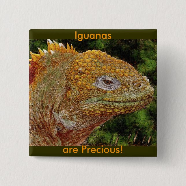 Badge Carré 5 Cm IGUANA WARRIOR Art (Devant)
