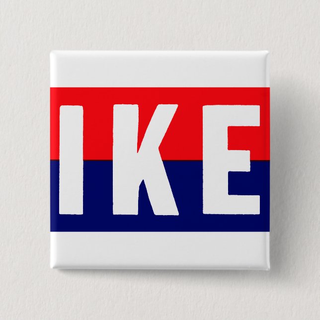 Badge Carré 5 Cm Ike 1952 pour le président (Devant)