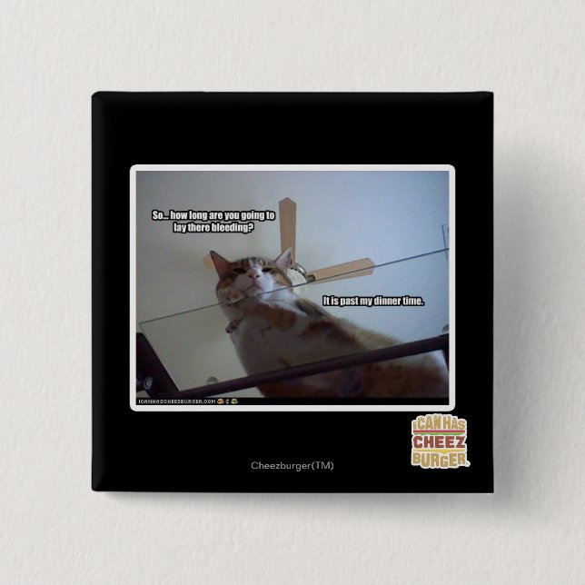 Badge Carré 5 Cm Il est plus tard que mon dîner (Devant)