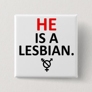 Badge Carré 5 Cm il est un insigne nonbinary lesbien