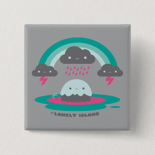 Badge Carré 5 Cm Île triste 2