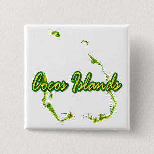 Badge Carré 5 Cm Îles Cocos (Keeling)