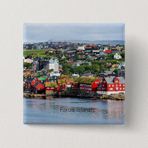 Badge Carré 5 Cm Îles Féroé (Torshavn)