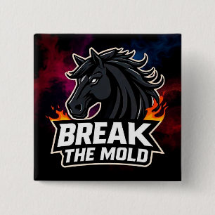 Badge Carré 5 Cm Illustration de cheval avec texte motivant
