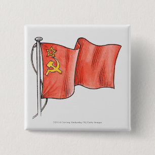 Badge Carré 5 Cm Illustration de drapeau soviétique