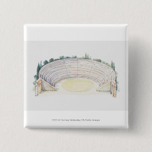 Badge Carré 5 Cm Illustration de l'amphithéâtre romain