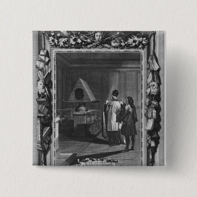 Badge Carré 5 Cm Illustration de "Le Lutrin" par Nicolas (Devant)