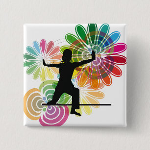 Badge Carré 5 Cm Illustration de yoga