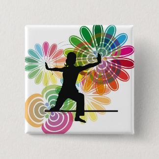 Badge Carré 5 Cm Illustration de yoga
