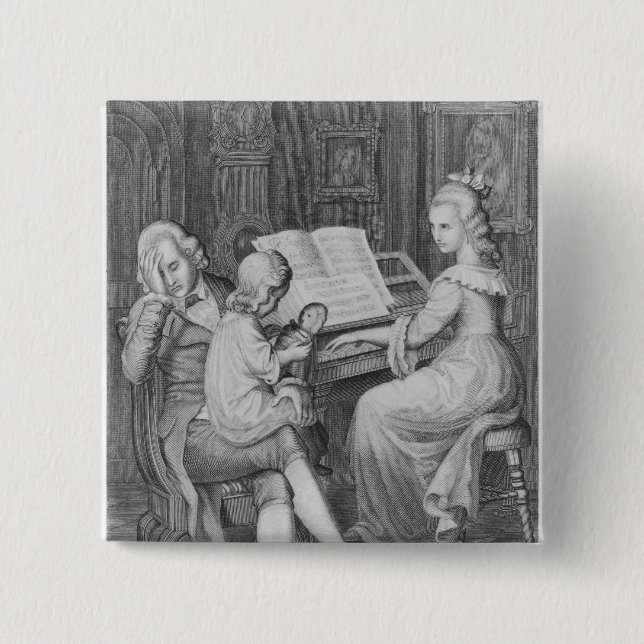 Badge Carré 5 Cm Illustration 'des peines de Werther (Devant)