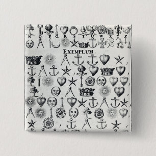 Badge Carré 5 Cm Illustration du livre 9