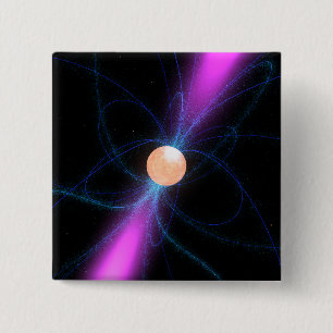 Badge Carré 5 Cm Illustration d'un pulsar 2