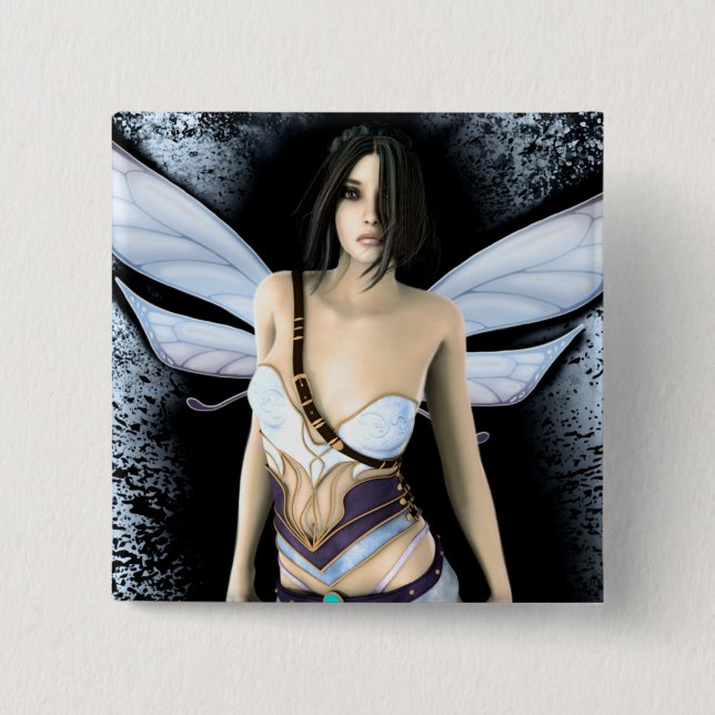 Badge Carré 5 Cm Illustration gothique de solitude de féerie (Devant)