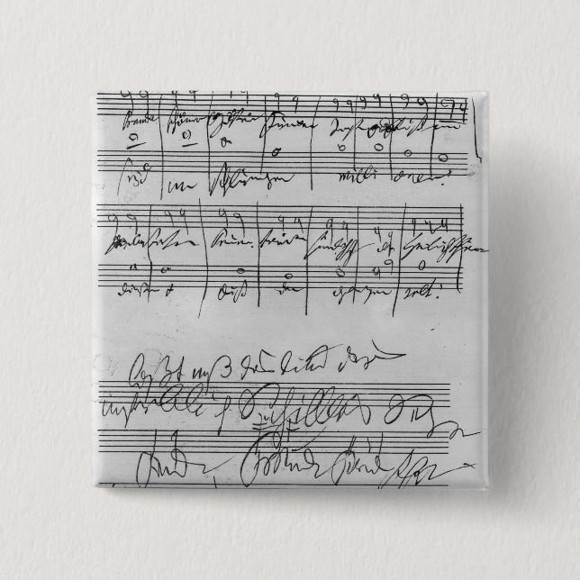 Badge Carré 5 Cm Illustration musicale manuscrite (Devant)